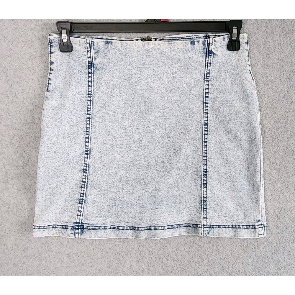 Savanna Jane Women Blue Jean Denim Skirt Light Blue Zip Back Womens Size Large